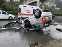 Rize'de Araç Takla Attı Açıklaması 1 Yaralı