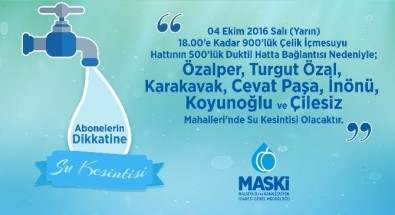 7 Mahallede Su Kesintisi Yaşanacak