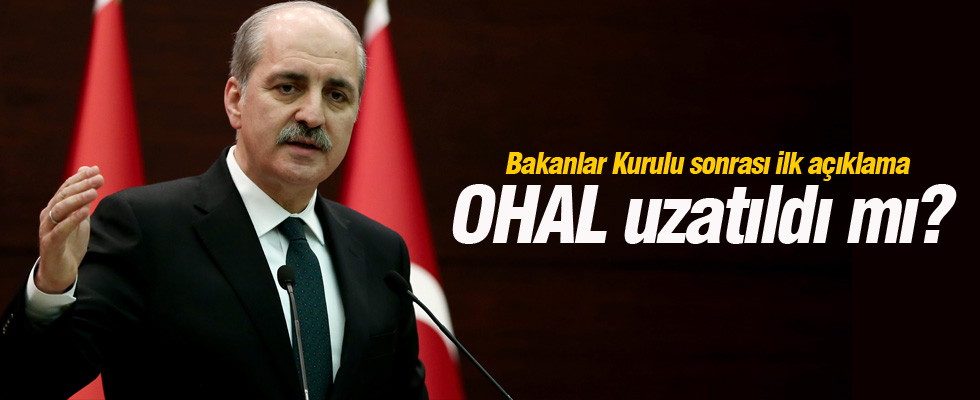 Numan Kurtulmuş'tan OHAL açıklaması...