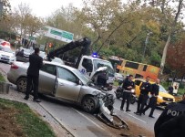 TAKSİ ŞOFÖRÜ - Otomobilin Çarptığı Taksi Metrelerce Sürüklendi