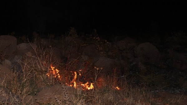 Kilis'e düşen patlayıcı yangına sebep oldu
