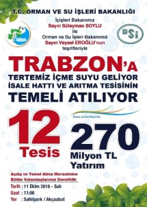 Trabzon'da 270 Milyon TL'lik Yatırım Bedelli 12 Tesisin Temeli Ve Açılışı Gerçekleştirilecek