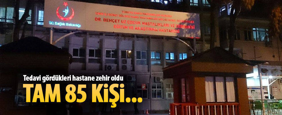 İzmir'deki iki hastanede yemekten zehirlendiği iddia edilen 85 kişi tedavi altında