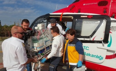 7.5 Aylık Doğan Kalp Hastası 1 Günlük Bebeğin Yardımına Ambulans Helikopter Yetişti