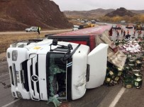 Alkol Yüklü TIR Devrildi Açıklaması 1 Yaralı