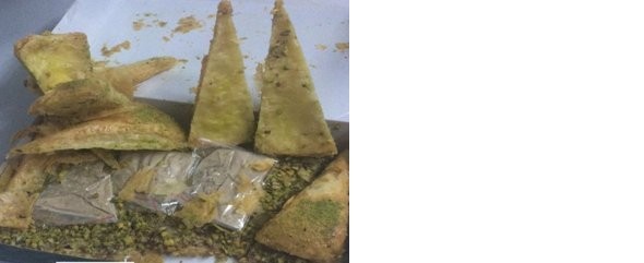 Cevizli baklavadan uyuşturucu çıktı