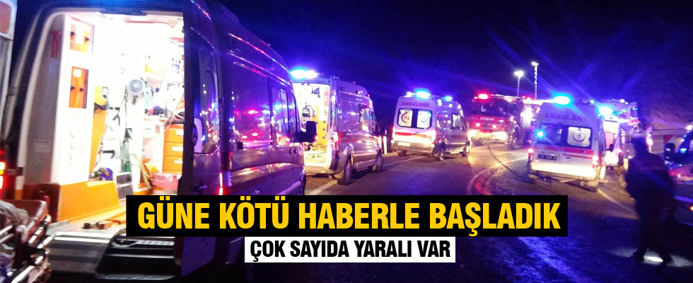 Manisa'da işçi minibüsü şarampole yuvarlandı