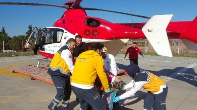 Yaşlı Kadının Yardımına Ambulans Helikopter Yetişti