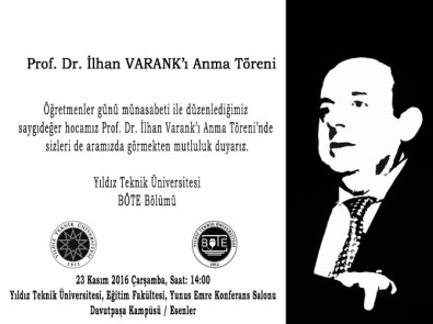 YTÜ, Öğretmenler Günü'nde Şehit Prof. İlhan Varank'ı Anacak
