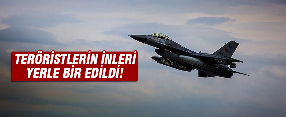 Zap bölgesinde terör örgütüne ait hedefler imha edildi