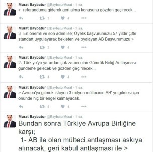 AK Partili Baybatur Açıklaması 'Avrupa'ya Gitmek İsteyen 3 Milyon Mültecinin Önünde Hiçbir Engel Kalmayacak'