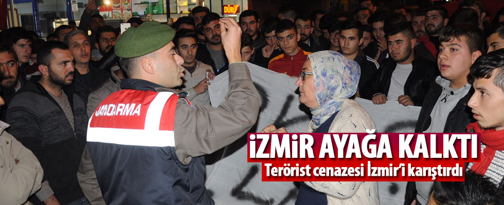 İzmir'de terörist cenazesine tepki