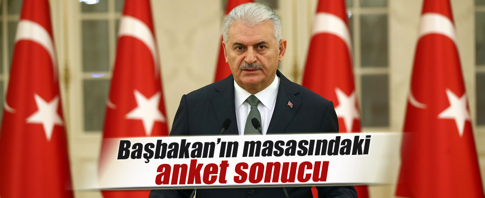 Başbakan'ın masasındaki anket sonucu