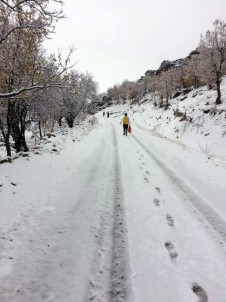 Sağlık Ekipleri Karlı Havada Hastaya Ulaşmak İşçin 5 Kilometre Yürüdü