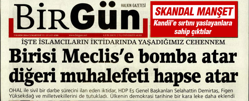 Bir Gün'den skandal manşet