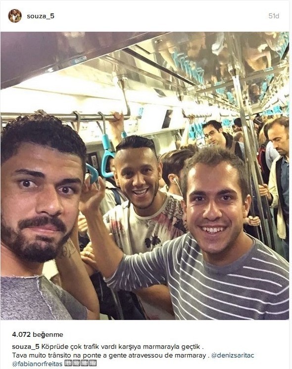 Fenerbahçe'nin yıldızları Marmaray'da