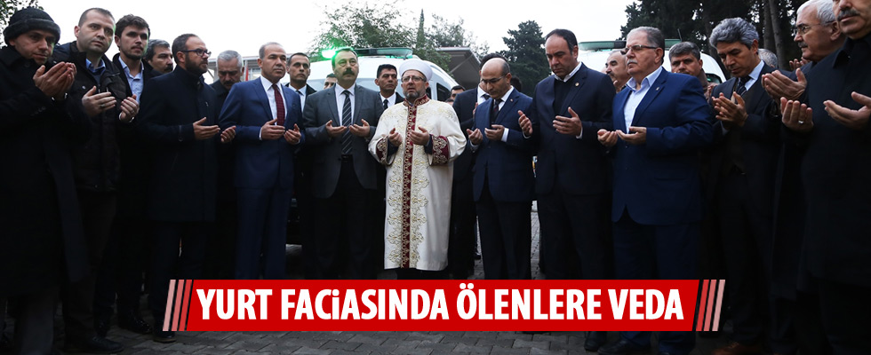 Yurt faciasında ölenlere veda