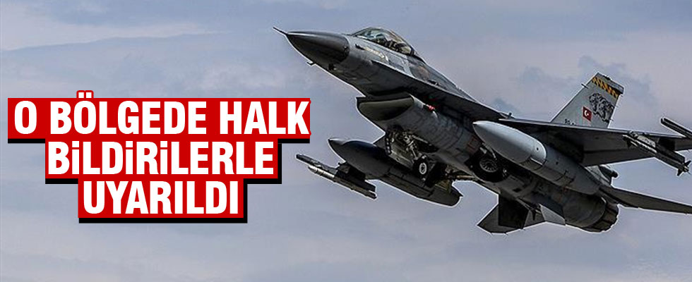 Türk uçakları bildiri dağıttı