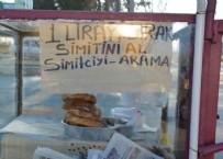 Satıcısı olmayan simit tezgahında hasılat tam