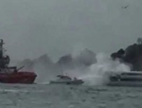 YANGıN YERI - Deniz otobüsünde yangın