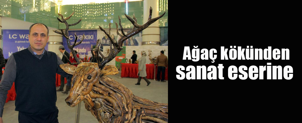 Ağaç köklerinden 300 eser yaptı