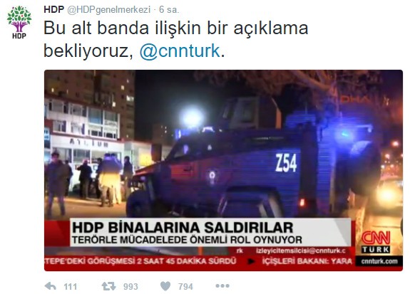 HDP istedi CNN Türk özür diledi