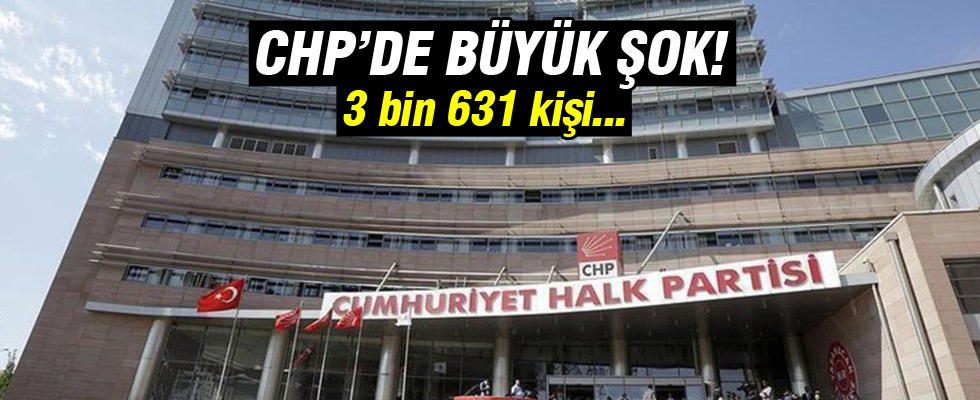 CHP'de 3 bin 631 kişi üyelikten çıkarıldı