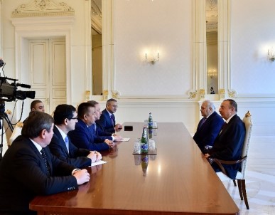 Azerbaycan Cumhurbaşkanı Aliyev, TBMM Başkanı Kahraman'ı Kabul Etti