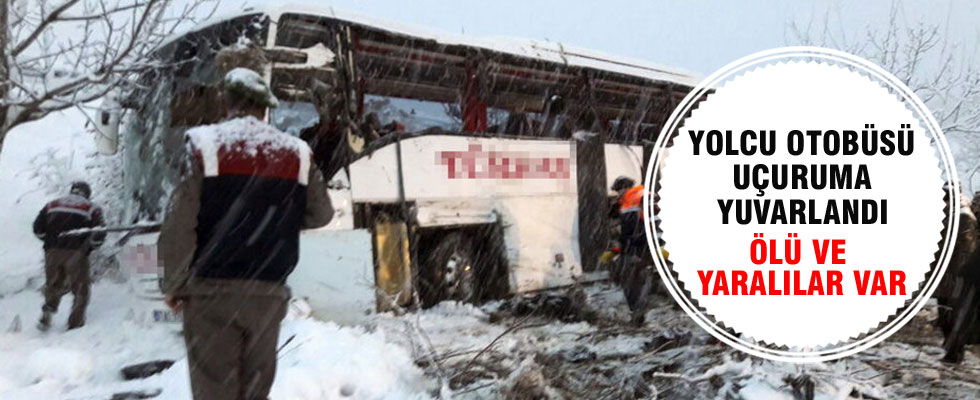 Sinop'ta yolcu otobüsü uçuruma yuvarlandı