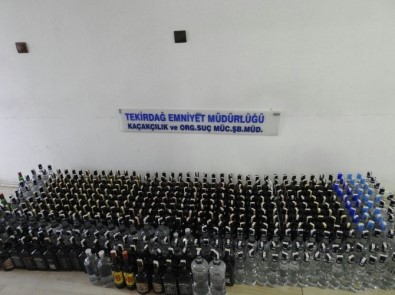 Tekirdağ'da 586 Şişe İçki Ele Geçirildi