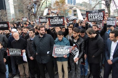 İstanbul'da İsrail'e Karşı 'Ezan' Protestosu