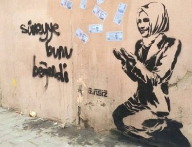 Sümeyye Erdoğan'ın resmini duvara çizdi