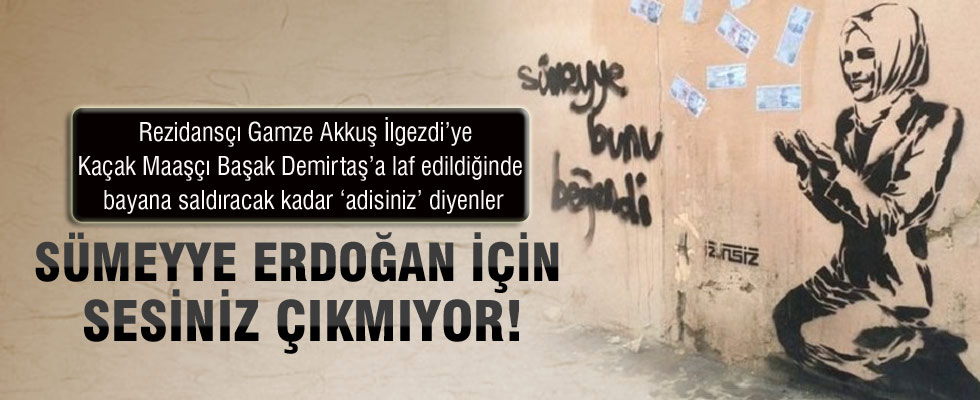 Sümeyye Erdoğan'ın resmini duvara çizdi