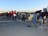 YENI CAMI - Harran'da Parke Döşeme Çalışması Devam Ediyor