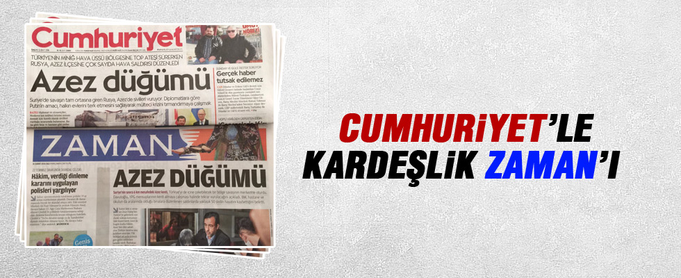 Cumhuriyet ve Zaman'dan aynı manşet