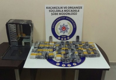 Düzce'de Kaçak Sigara Ve Cep Telefonu Operasyonu