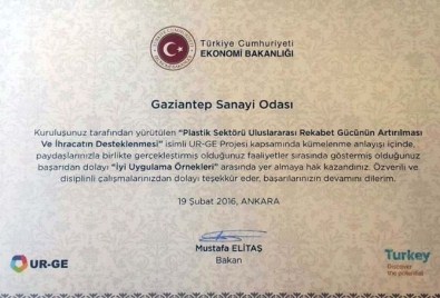 GSO'nun Urge Projesine Başarı Sertifikası