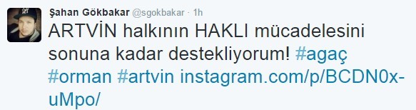 Şahan Gökbakar'dan Cerattepe'ye destek