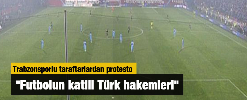 Trabzon'da maça damga vuran protesto