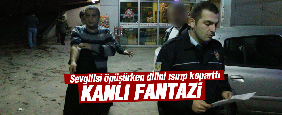 Sevgilisi öpüşürken dilini ısırıp koparttı