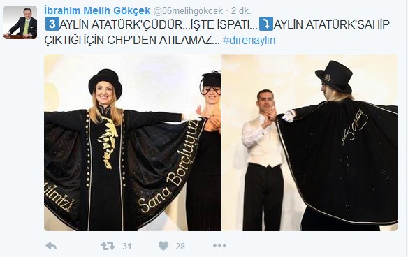 Melih Gökçek Aylin Nazlıaka için hashtag açtı
