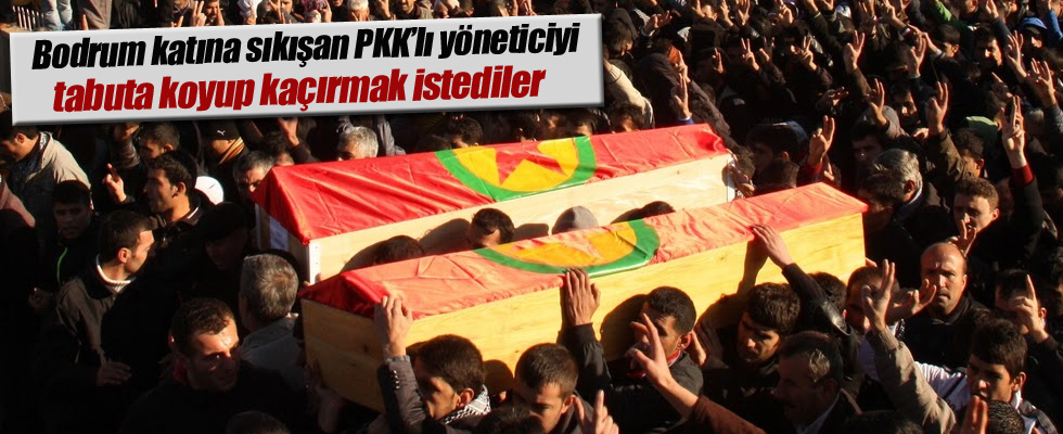 PKK yöneticisini tabuta koyup kaçırmak istediler