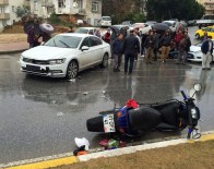 EMRE AYDIN - Motosiklet İle Otomobil Çarpıştı Açıklaması 1 Yaralı