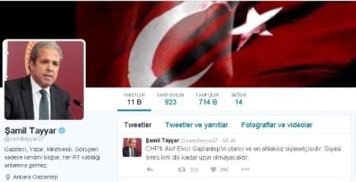 Şamil Tayyar'dan CHP'li Akif Ekiciye Tepki