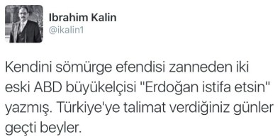İbrahim Kalın'dan Eski ABD Büyükelçilerine Sert Yanıt