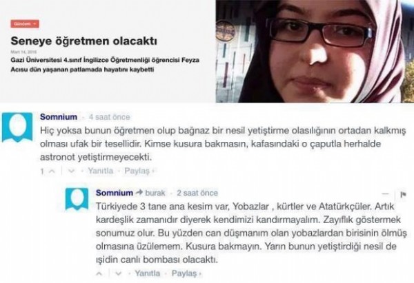 Sözcü'den alçak yorum