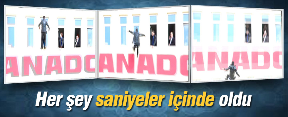 5'inci kattan atlayan öğrenci başka bir öğrencinin üzerine düştü