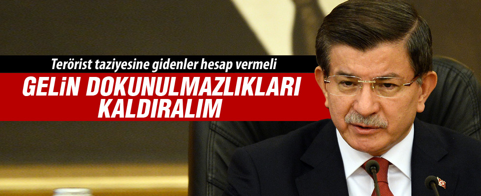Başbakan Davutoğlu: Dokunulmazlıkları kaldıralım