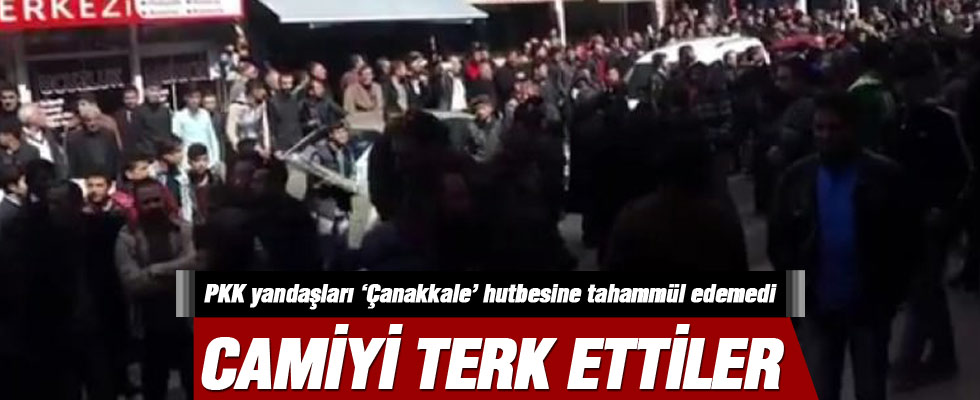 PKK yandaşları, Cuma hutbesini protesto etti