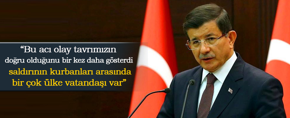 Başbakan Davutoğlu'ndan saldırı açıklaması